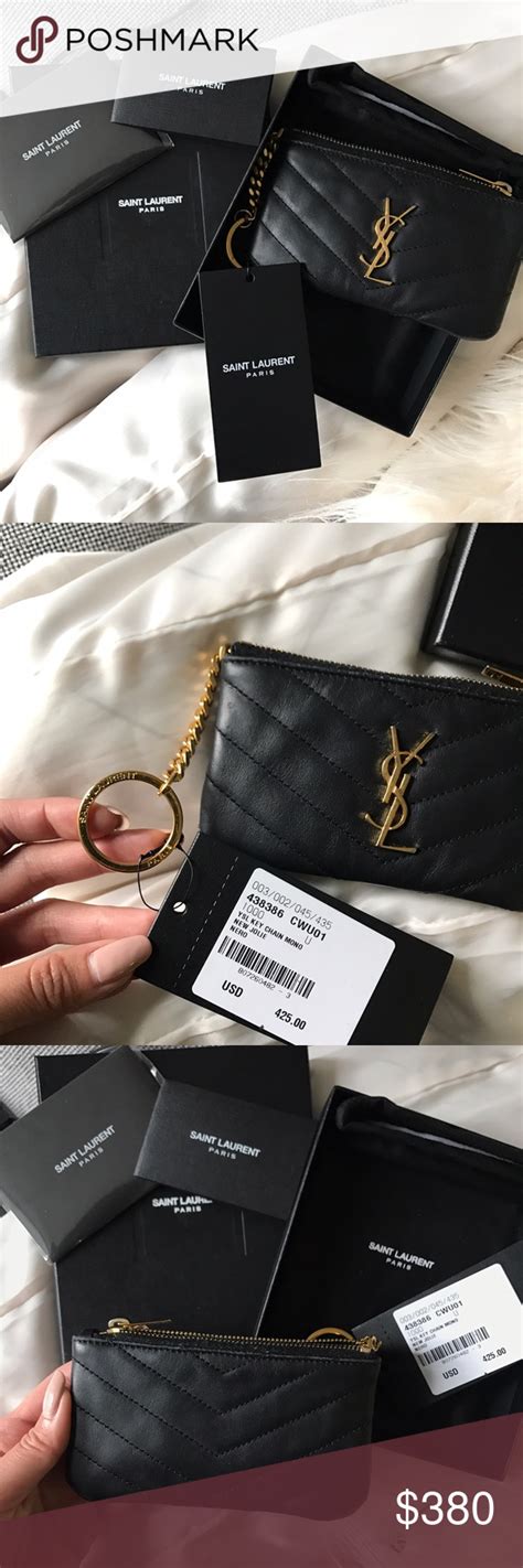 ysl card holder with keychain|saint laurent key pouch.